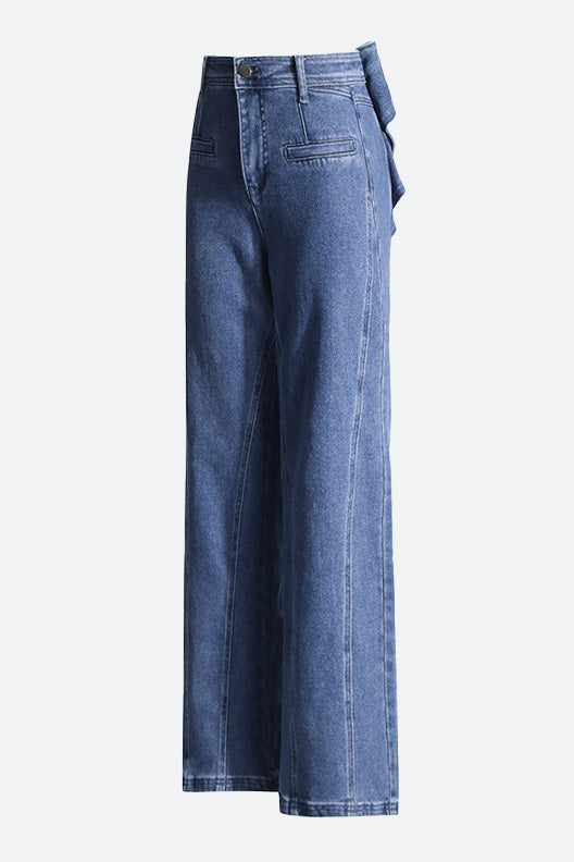 Bow High Waist Straight-leg Jeans Lavish Daily