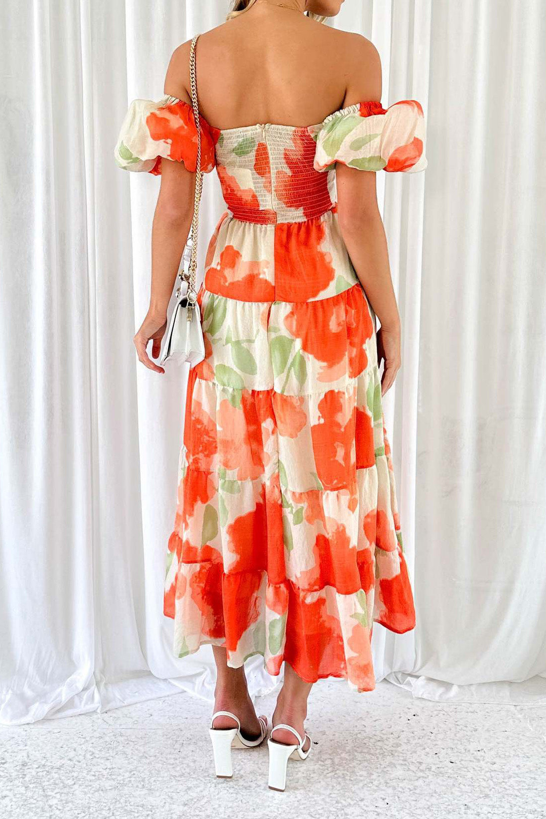 Seaside Printed Puff Sleeve Dress Lavish Daily