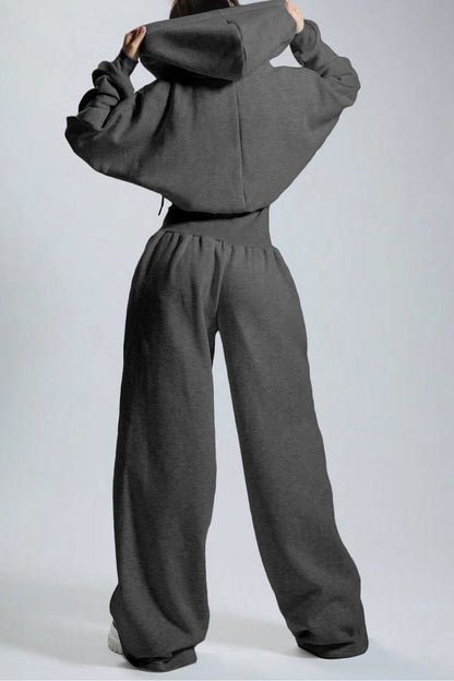Hooded Drawstring Wide Leg Jumpsuit Lavish Daily