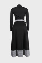 Mock-Neck Tee & Plaid Combo Skirt Set Lavish Daily