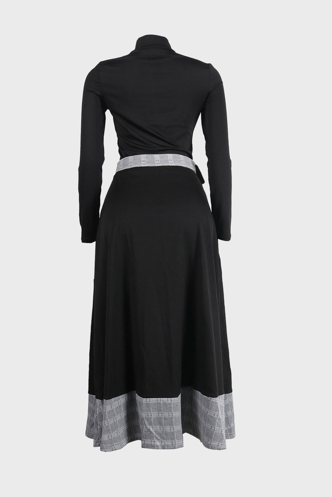 Mock-Neck Tee & Plaid Combo Skirt Set Lavish Daily