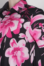 Floral V-Neck Short Sleeve Zip Dress Lavish Daily