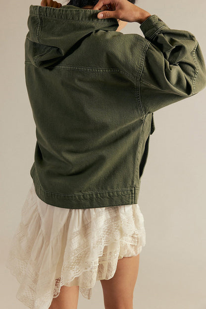 Half Zip Denim Hoodie Pullover Jacket Lavish Daily