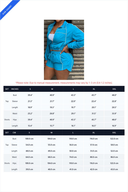 Cropped Zip-Up Jacket & Shorts Track Set LavishDaily