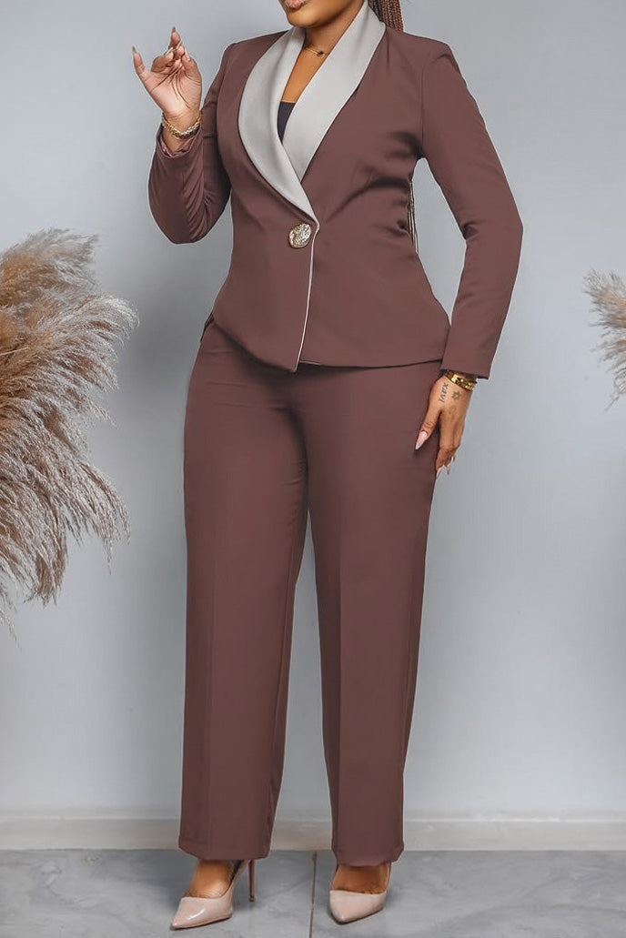 Two-Tone Blazer & Pants Set Lavish Daily