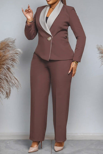 Two-Tone Blazer & Pants Set Lavish Daily