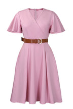 V-Neck Flare Sleeve Casual A-Line Dress Lavish Daily