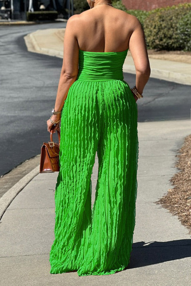 Ruched Strapless Jumpsuit Lavish Daily