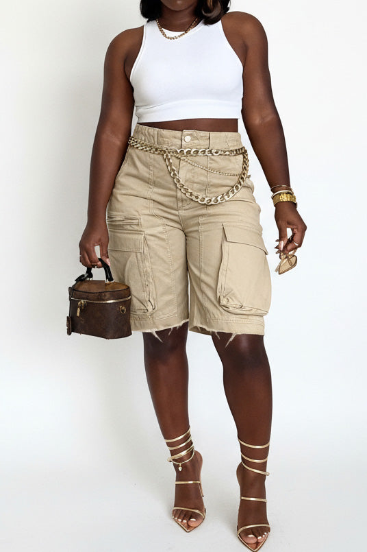 Cargo Denim Shorts Lavish Daily