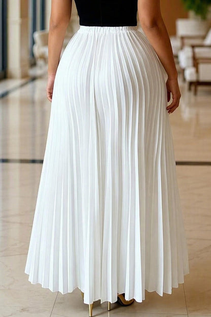 High Waist Pleated Maxi Skirt Lavish Daily