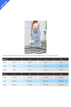 Floral Mesh Spliced Denim Midi Skirt Lavish Daily