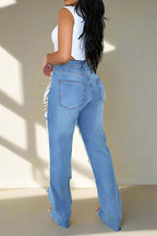 Rhinestone Denim Jeans Lavish Daily
