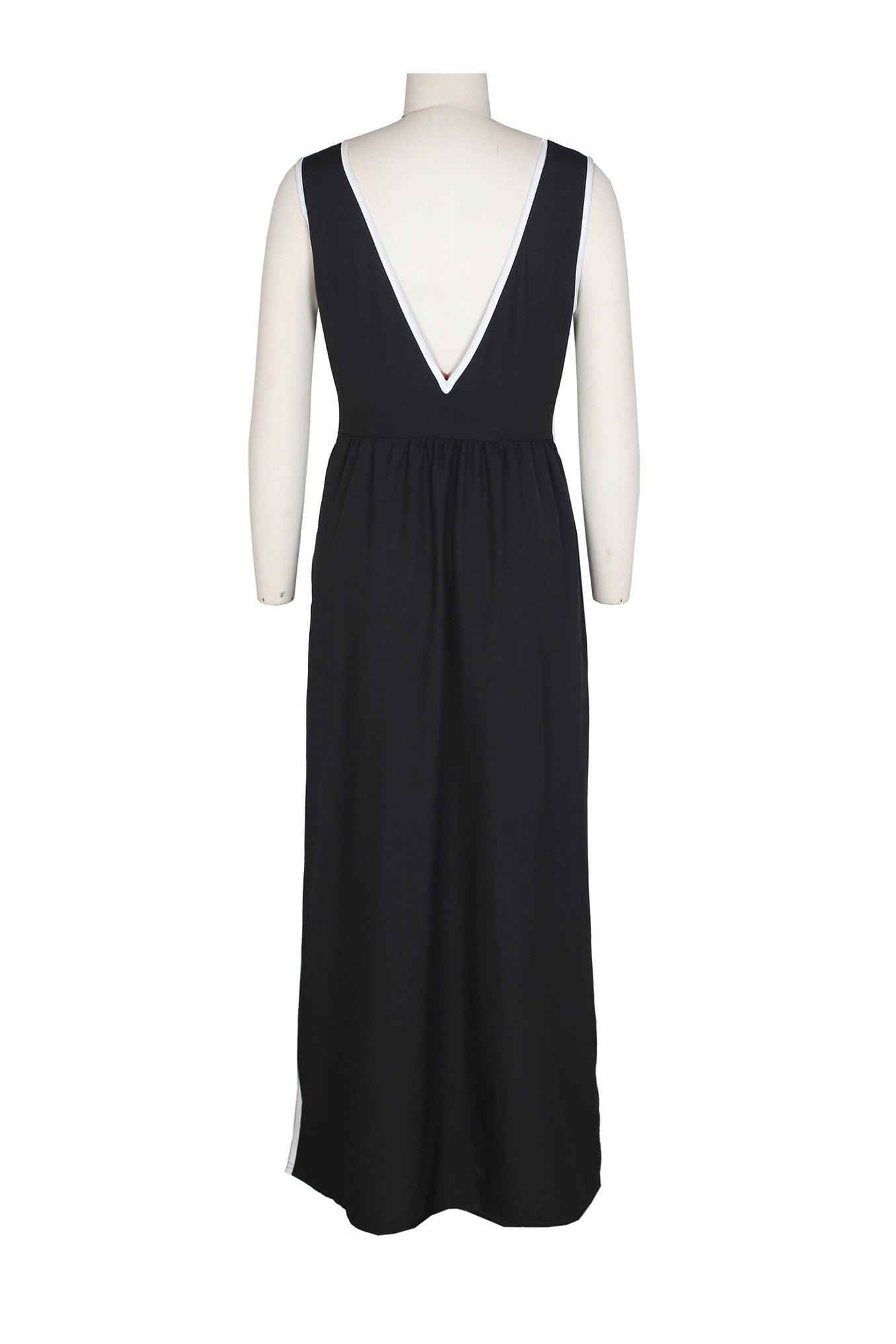 Bow Deep V Neck Slit Maxi Dresses Lavish Daily