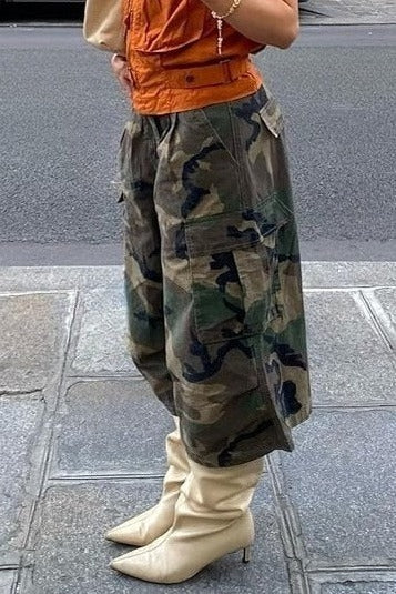 Baggy Cropped Utility Cargo Pants Lavish Daily