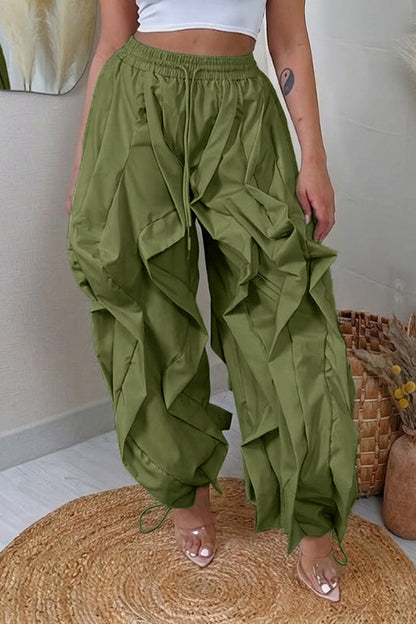 Patchwork Cargo Lantern Jogger Pants Lavish Daily