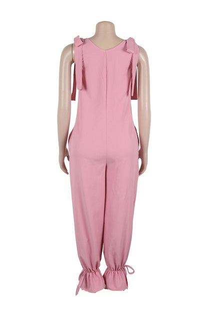 Bandage Casual Style Loose Jumpsuit Lavish Daily