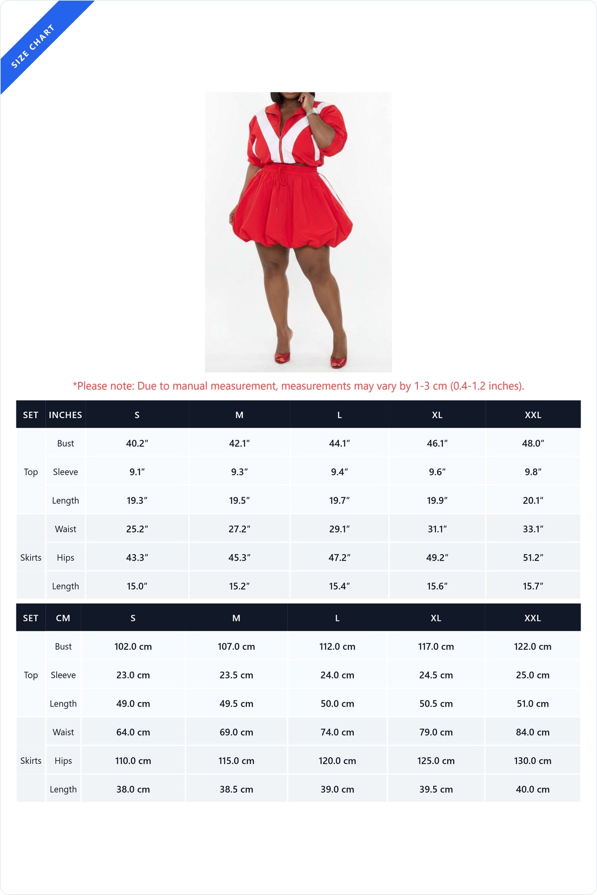 Color-Block Track Jacket & Bubble Skirt Set Lavish Daily