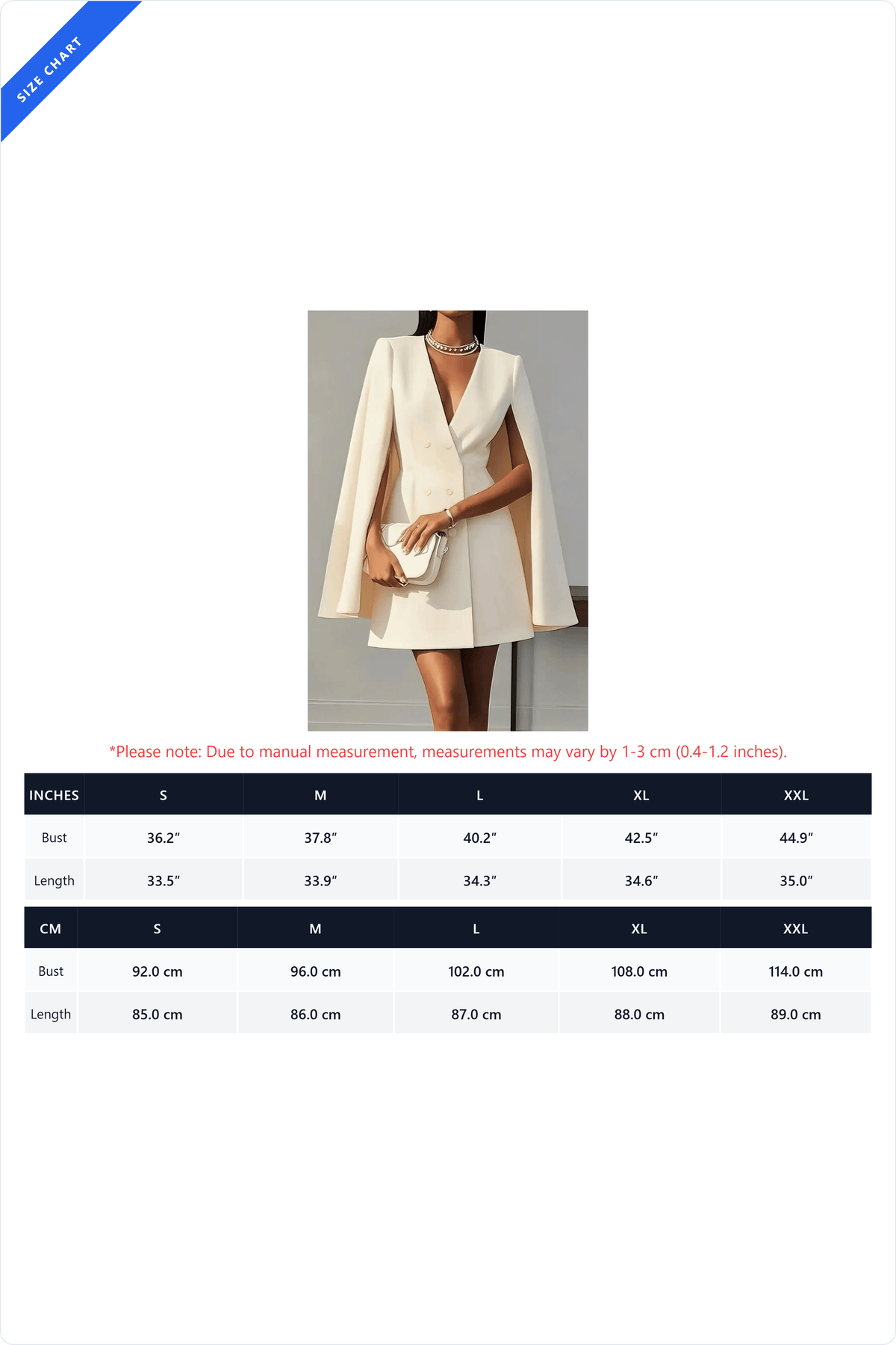 Cape Sleeve V-Neck Blazer Dress Lavish Daily