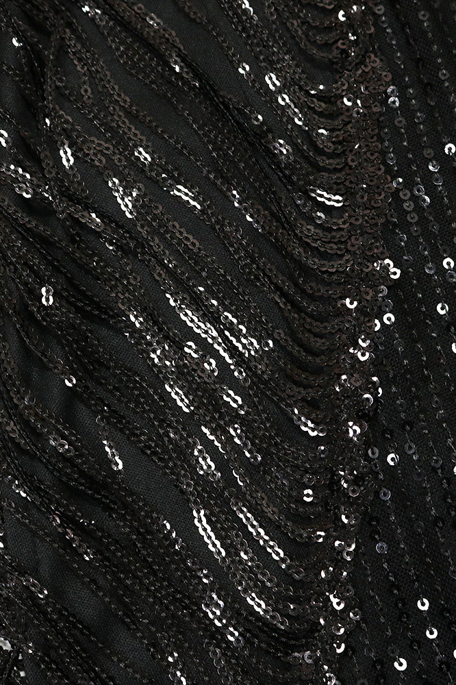 Halter Tassel Fringe Sequin Maxi Dress Lavish Daily