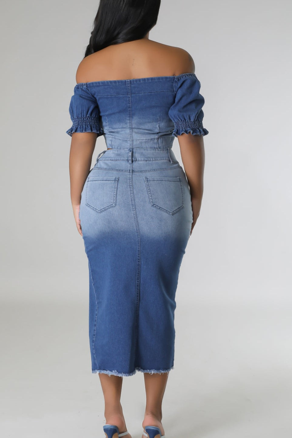 Denim Midi Skirt Lavish Daily