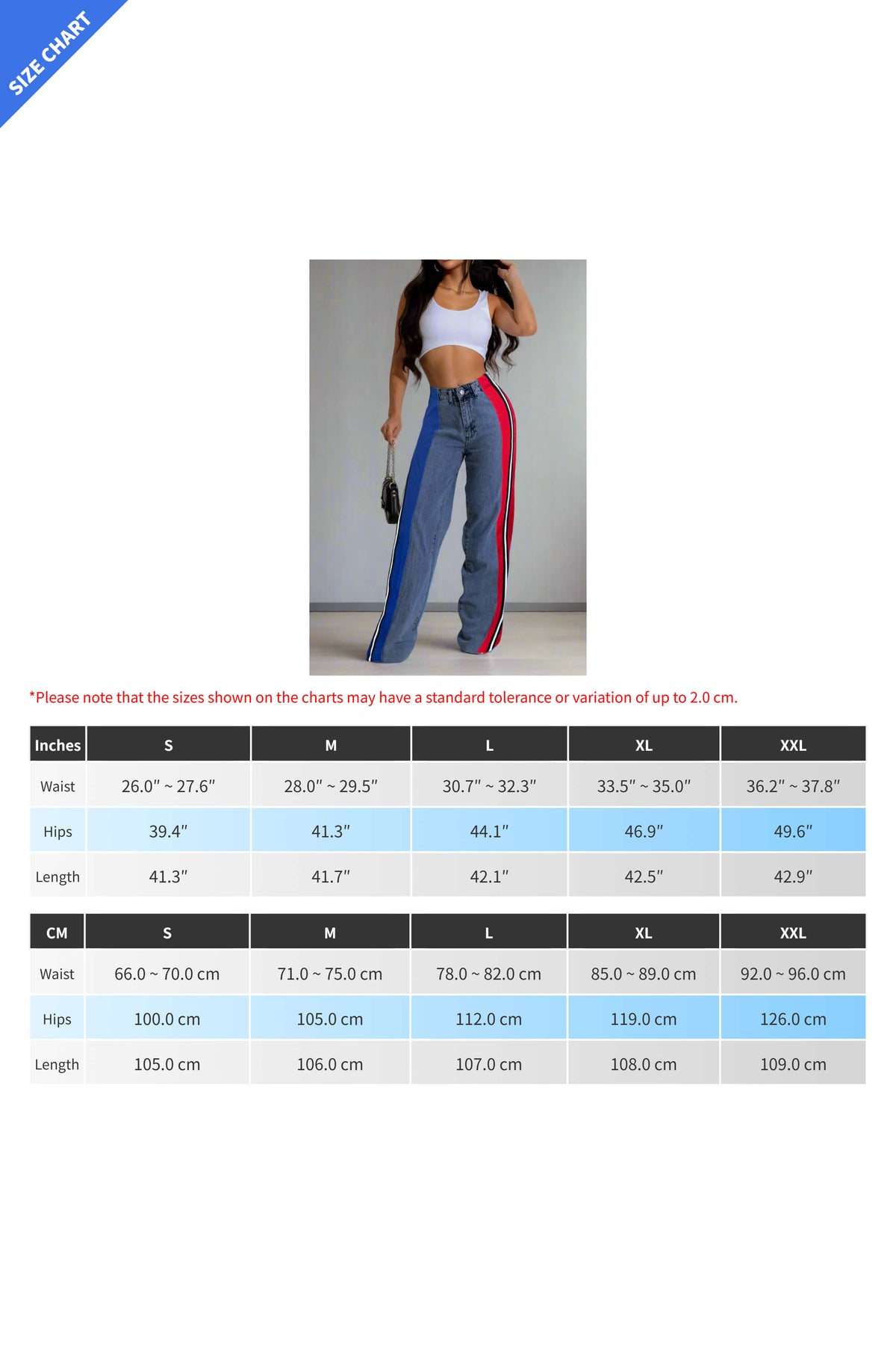 Wide Jeans with Wide Contrast Side Lines Lavish Daily