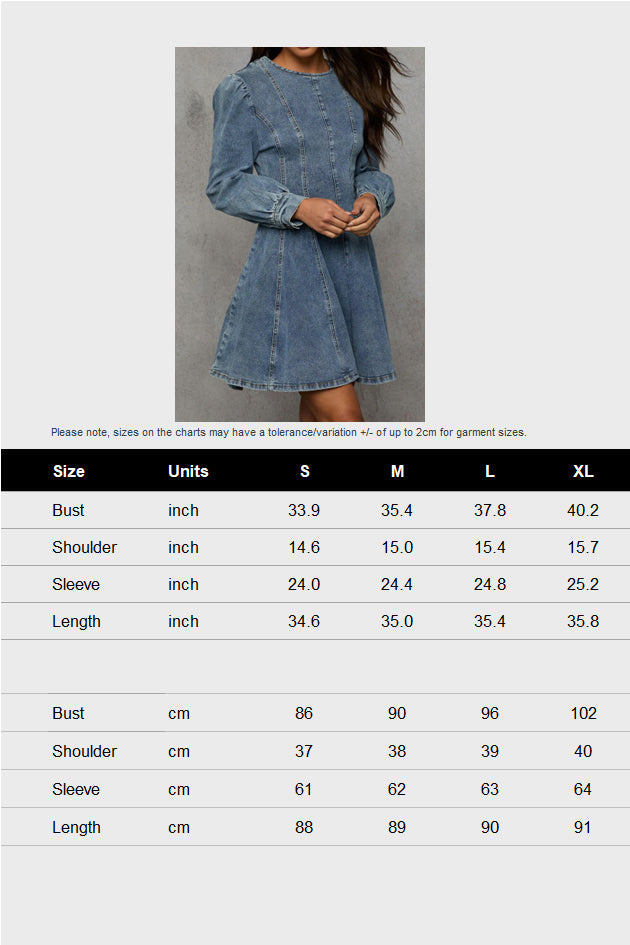 Denim Fit And Flare Mini Dress Lavish Daily