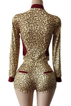 Leopard Print Long Sleeve Stretch Set Lavish Daily