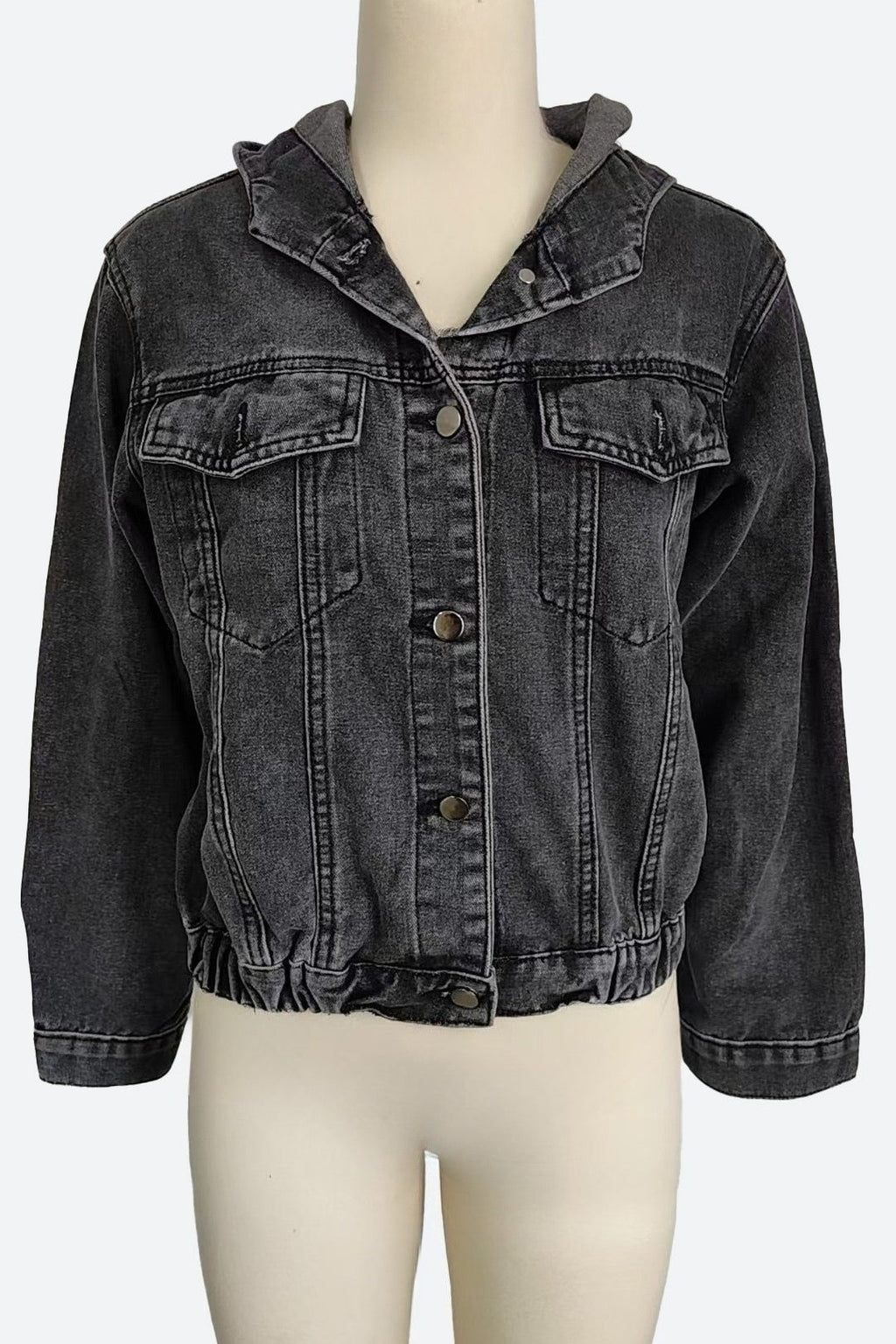Hooded Button Down Denim Jacket Lavish Daily