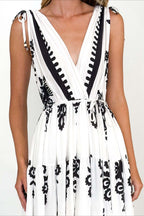 Bohemian Floral Print V-Neck Maxi Dress Lavish Daily