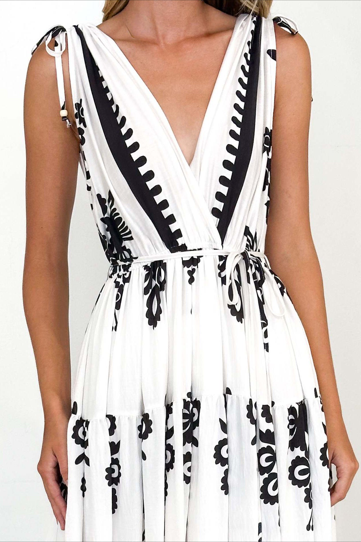 Bohemian Floral Print V-Neck Maxi Dress Lavish Daily