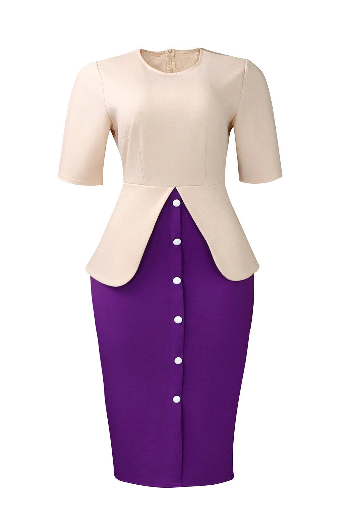 Elegant Tie-Neck Puffy Sleeve A-Line Midi Dress Lavish Daily