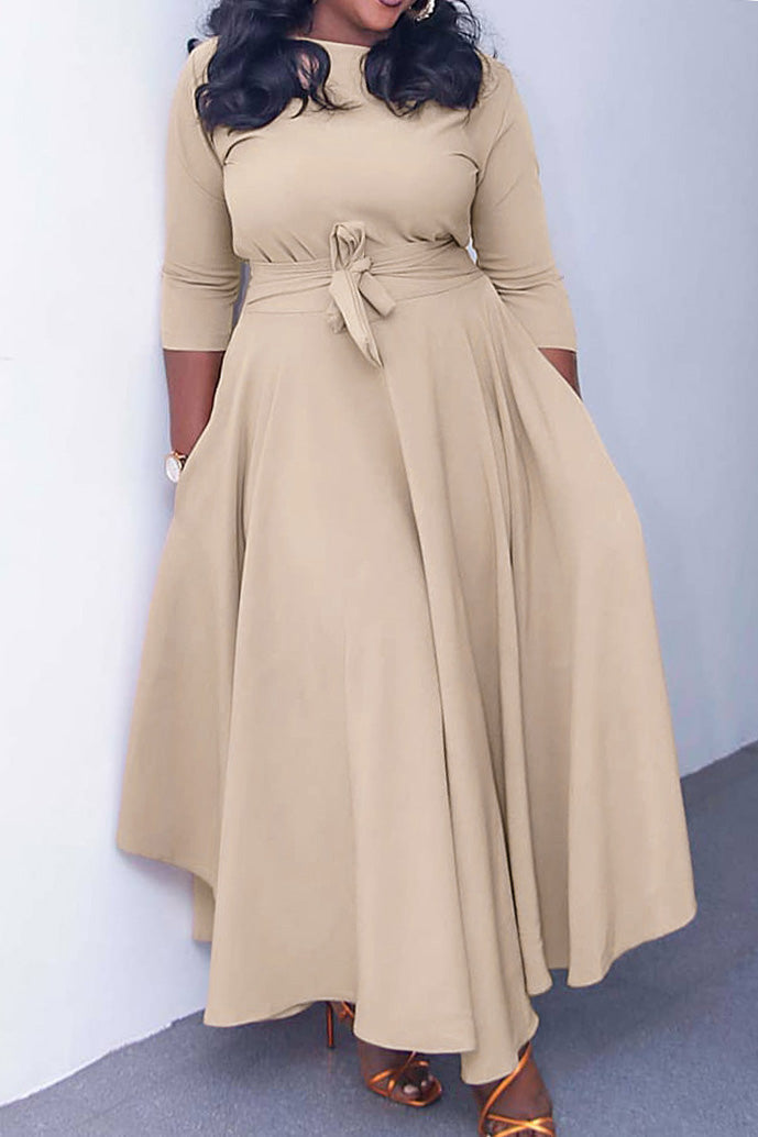 Elegant Tie-Waist A-Line Maxi Dress Lavish Daily