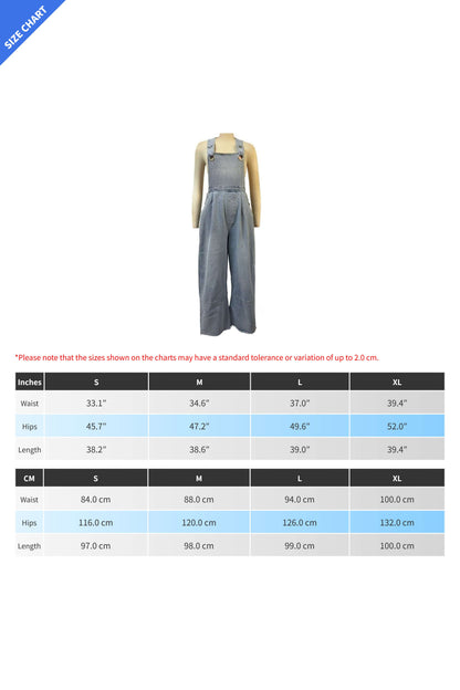 Pleated Wide Leg Denim Overalls Lavish Daily