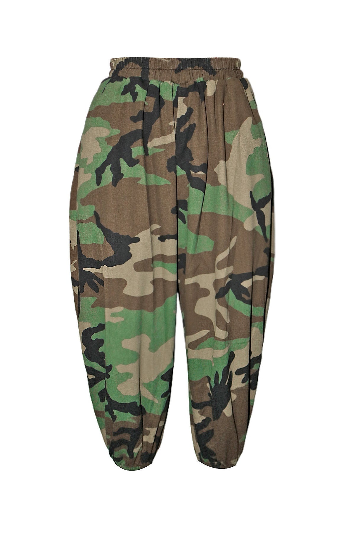 Camo Print Elastic Waist Capri Jeans Lavish Daily