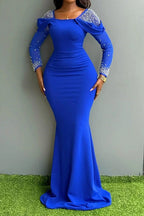 Square Neck Long Sleeve Bodycon Maxi Dress Lavish Daily