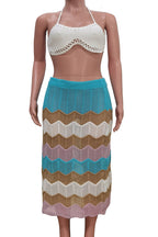 Multi Colour Stripe Knitted Sets Lavish Daily