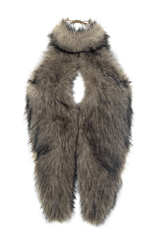 Faux Fur Halter Front Slit Fuzzy Top Lavish Daily
