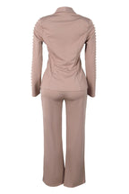 Elegant Pearl Lapel Blazer Three-Piece Set Lavish Daily