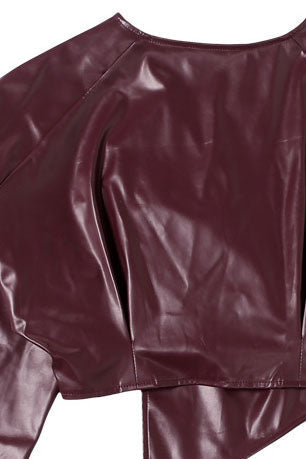 Faux Leather Notched Lapel Jacket Lavish Daily