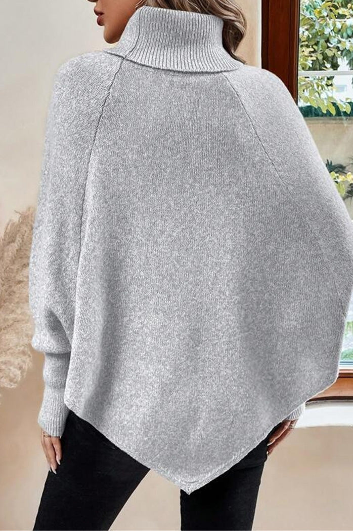 Cape Sweater with Turtleneck LavishDaily