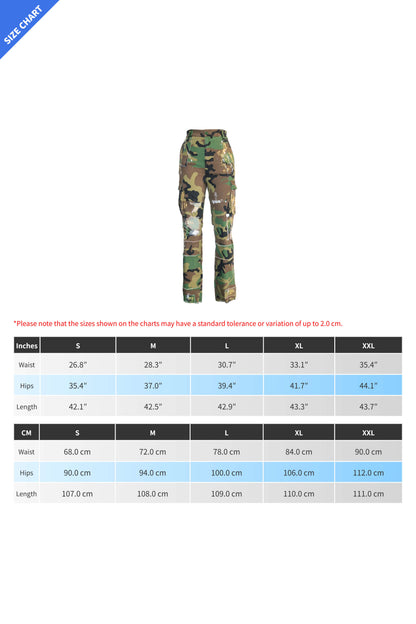 Distressed Camo Patchwork Wide-Leg Cargos Lavish Daily