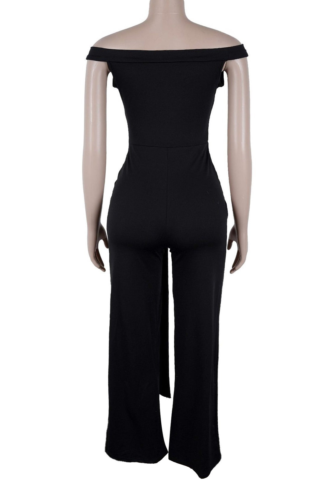 Stretch Off Shoulder Tie Detail Jumpsuit Lavish Daily
