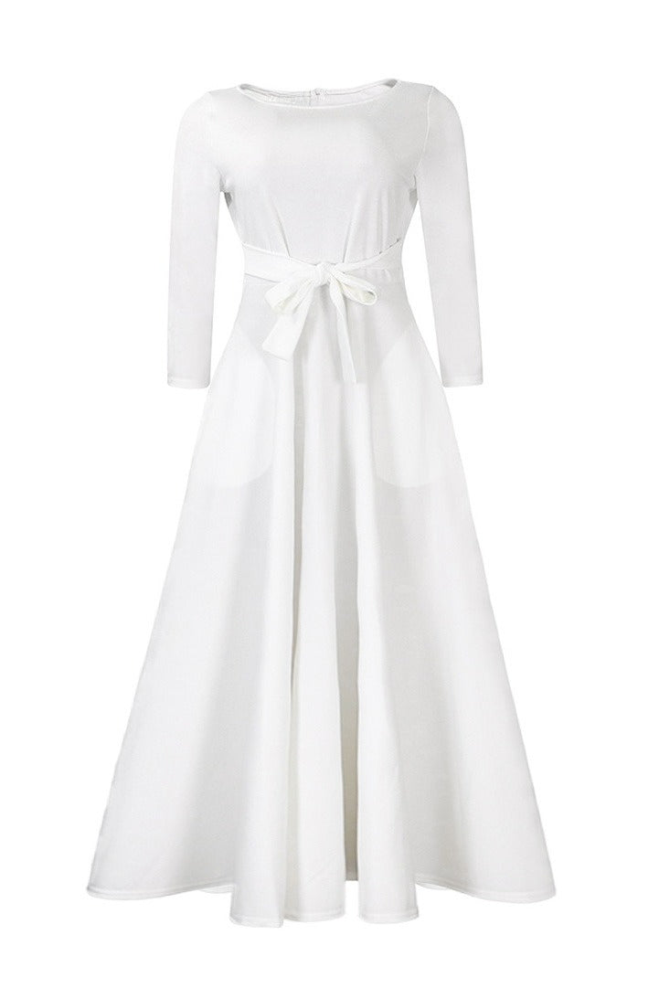 Elegant Tie-Waist A-Line Maxi Dress Lavish Daily