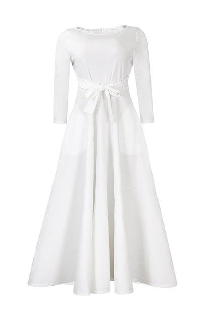 Elegant Tie-Waist A-Line Maxi Dress Lavish Daily