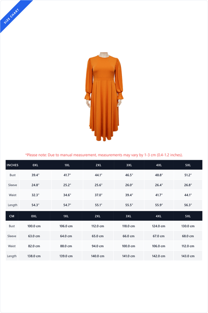 Plus Size Ruffle Cuff Pleated A-Line Midi Dress Lavish Daily