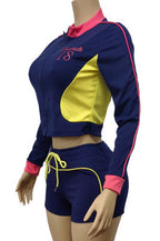 Embroidered Colorblock Stretch Sports Set Lavish Daily