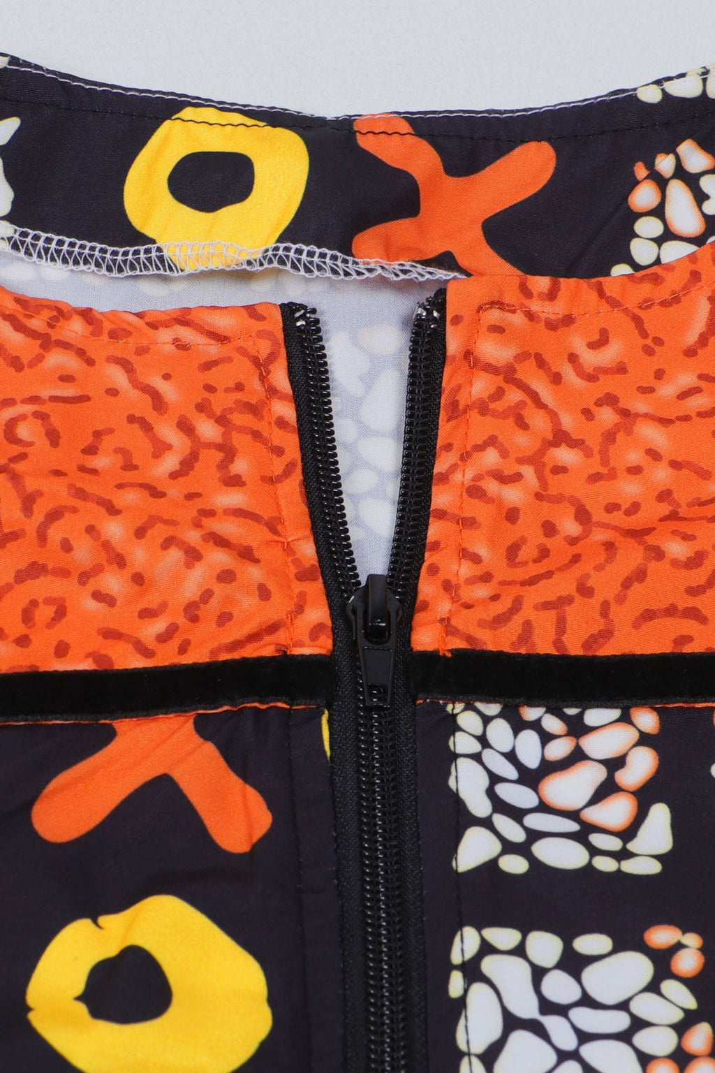 Print Strap Design Zipper O Neck Printed Dress Lavish Daily