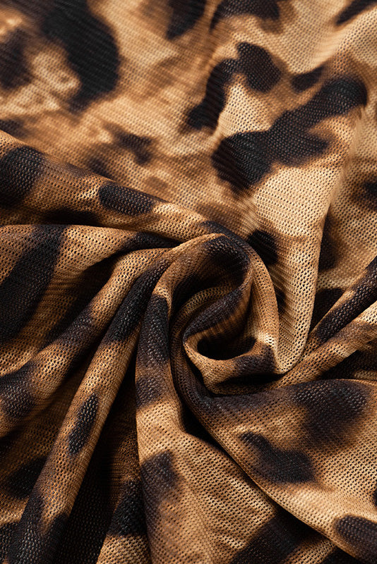 Leopard Print Lace Splice Maxi Dress Lavish Daily