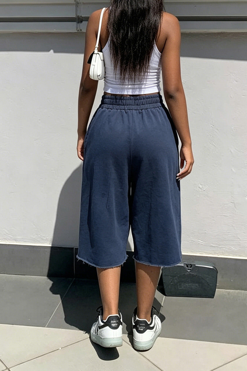 Vintage Wash Raw Hem Baggy Sweat Shorts Lavish Daily