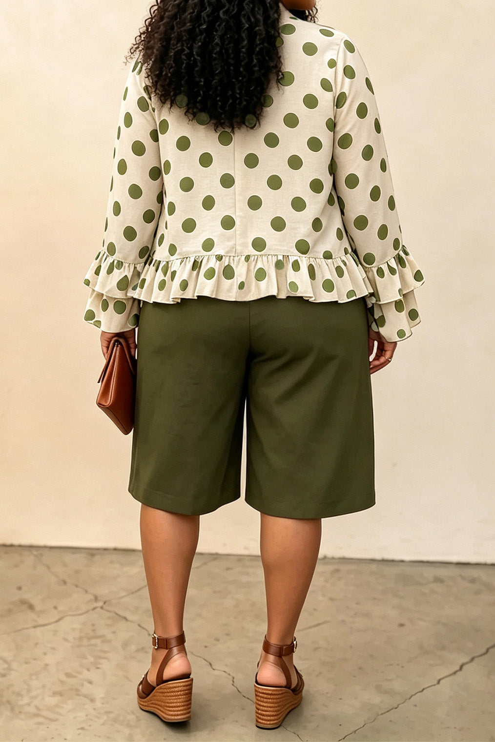 Plus Size Polka Dot Top & Capri Pants Set Lavish Daily